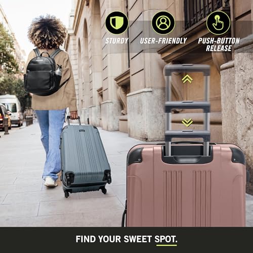Kenneth Cole REACTION Out of Bounds Lightweight Hardshell 4-Wheel Spinner Luggage, Rose Gold, 2-Piece Set (20" & 28") - color: Rose Gold, size: 2-Piece Set (20" & 28")