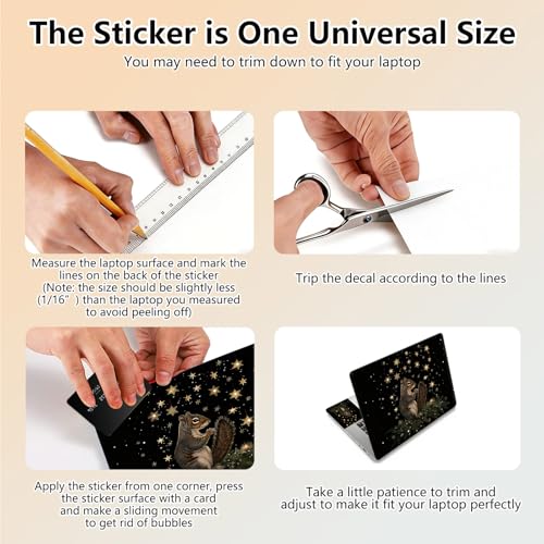 Laptop Skin Sticker Decal 15.6 Inch,12 13 13.3 14 15 15.6 in Laptop Netbook Skins for Notebook,Art Decal Removable Waterproof Scratch Resistant,Universal Vinyl Cover,Cute Squirrel Star - color: Cute Squirrel Star