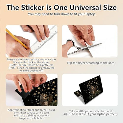 Laptop Skin Sticker Decal 15.6 Inch,12 13 13.3 14 15 15.6 in Laptop Netbook Skins for Notebook,Art Decal Removable Waterproof Scratch Resistant,Universal Vinyl Cover,Cute Squirrel Star - color: Cute Squirrel Star