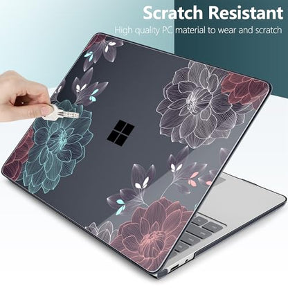 Batianda Case for Microsoft Surface Laptop 13 inch 2025 2026, Leaves | Fits Model 2095, Artistic Patterns Ultra-Slim Lightweight Scratch-Resistant Hard Shell with Professional Protection - color: Leaves