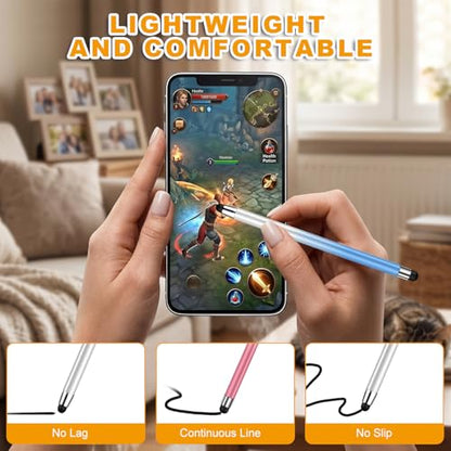 Stylus (3 Pcs), 2-in-1 Stylus Pen for Touch Screen, High Precision and Sensitivity, Suitable for iPad/iPhone/Samsung/Android Smartphone and Tablets, Compatible with All Touch Screen - color: Pink/Purple/Blue