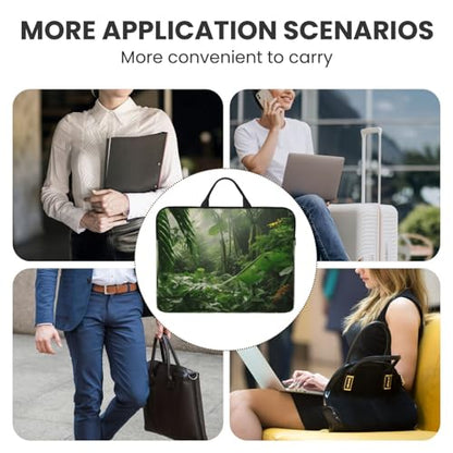 14 inch Laptop Sleeve with Handle Shockproof Laptop Bag Waterproof Computer Cover Bag Tropical Rainforest Briefcase
