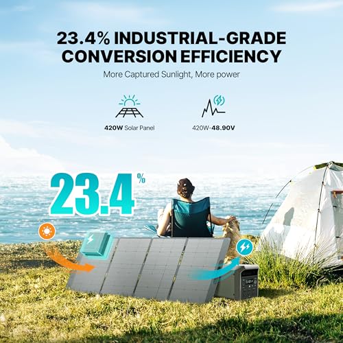DABBSSON 3072Wh Solar Generator with 420W Solar Panel, Semi-Solid LiFePO4, 3000W AC Output 6,TT-30 1 for Charging RV,P-Boost 3600W,Lightweight,1.3X Runtime, 3000L Power Station for Camping Home Backup - style: 3000L+420W Solar Panel