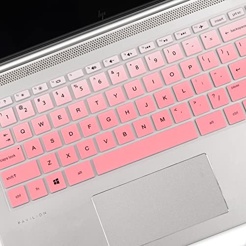 Keyboard Cover for HP Pavilion x360 14 & HP Laptop 14-dk 14m-dh 14-dq 14-fq 14-cd/ce/cf 14-dq0052dx 14-dq6014dx 14-dq0760dx 14-dq0040nr 14-fq0013dx 14-cf2112wm 14-dk0002dx 14m-dh0003dx 14m-cd0003dx - color: Gradual Pink