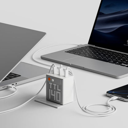SHARGE 140W 3-Port GaN Laptop Charger, USB C MacBook Charger with Display | Pixel 140 PD 3.1 Fast Charger USB C Power Adapter for MacBook Pro, iPad, iPhone 17/16 and More