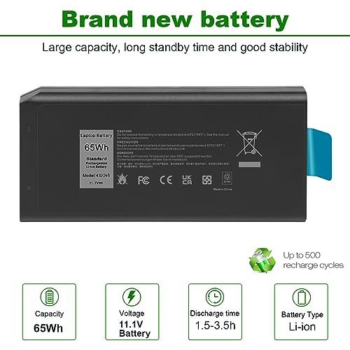 4XKN5 CJ2K1 X8VWF DKNKD Battery Replacement for Dell Latitude 14 Rugged 5404 5414 E5404 Extreme 7404 7414 E7404, P45G P46G P46G001 P46G002 5XT3V 05XT3V VCWGN 0VCHGN 09FN4 XRJDF XN4KN YGV51 453-BBBD - size: 6.57*3.15*0.83inch 4XKN5