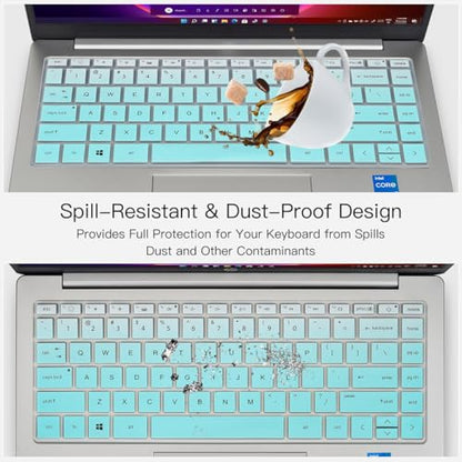 Keyboard Cover for 2023 14" HP Envy 2-in-1 14t-es000 14-es0013dx 14-es0033dx, HP 14" Laptop 14-ep 14-em 14t-ep000 14z-em000 14-ep000 14-ep0097nr 14-ep0145cl 14-em0047nr Keyboard Protector Skin - color: Ombre Mint