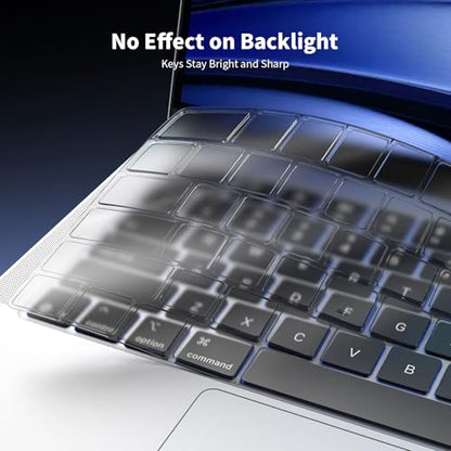 Soonjet Ultra Thin Keyboard Cover for 2025-2021 M5/M4/M3/M2/M1 Pro/Max MacBook Pro 14/16, M5-M2 MacBook Air 13/15, MacBook Neo, Premium TPU Keyboard Protector - Clear - color: Clear