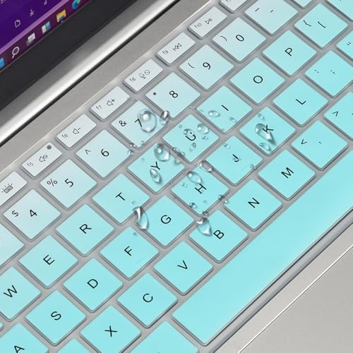Keyboard Cover for 2023 14" HP Envy 2-in-1 14t-es000 14-es0013dx 14-es0033dx, HP 14" Laptop 14-ep 14-em 14t-ep000 14z-em000 14-ep000 14-ep0097nr 14-ep0145cl 14-em0047nr Keyboard Protector Skin - color: Ombre Mint