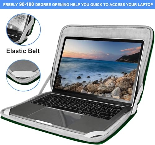 Laptop Sleeve 14 inch, Upgrade Durable Shockproof Protective Computer Cover Flip Case Briefcase Carrying Bag Compatible with 14" HP, Lenovo, Asus, Acer, Notebook, Chromebook Computer, Green - color: Green, size: 14 Inch