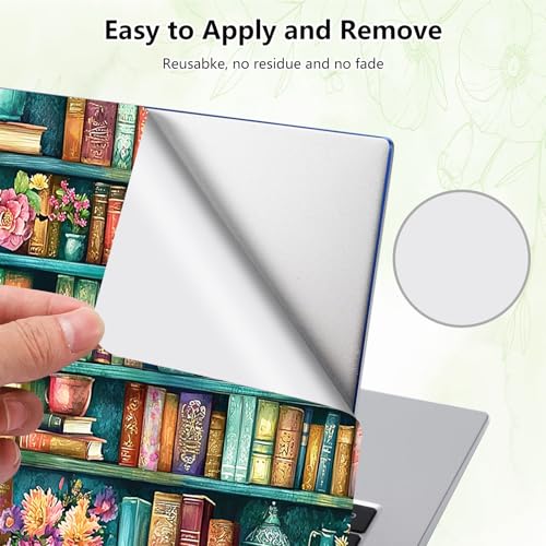 Laptop Skin Sticker Decal, Universal Reusable Vinyl Laptop Cover for 12" 13" 13.3" 14" 15" 15.4" 15.6" Notebook PC, Waterproof Scratch-Resistant with 2 Wrist Pads, Easy to Apply & Remove,Bookshelf - color: Bookshelf