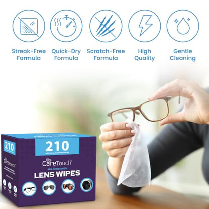 210 Count Lens Wipes for Eyeglasses, Eyeglass Cleaning Wipes Pre-moistened Individually Wrapped Scratch-Free Streak-Free Eye Glasses Cleaner Wipes for Sunglasses, Camera Lens, Screens - size: 210 Count (Pack of 1)
