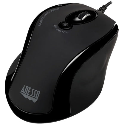 Adesso iMouse G2 USB Ergonomic Optical Mouse, Black | Adjustable DPI, Internet Navigational B