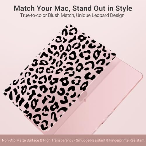 MOSISO Leopard Grain Hard Case Compatible with MacBook Neo 13 inch 2026 Release Model A3404, 3 in 1 Crack-Resistant Protective Hard Shell Case&Keyboard Cover&Screen Protector, Blush - color: Blush