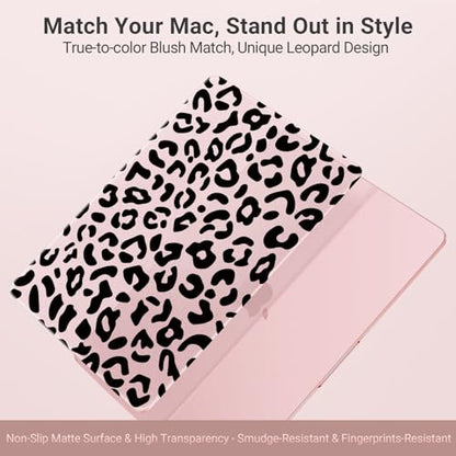 MOSISO Leopard Grain Hard Case Compatible with MacBook Neo 13 inch 2026 Release Model A3404, 3 in 1 Crack-Resistant Protective Hard Shell Case&Keyboard Cover&Screen Protector, Blush - color: Blush