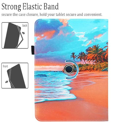 Universal 10 10.1 Inch Android Tablet Case, Dluggs 360 Degree Rotating Multi-Angle Viewing Stand Universal Case Cover for 10 10.1 and All 9.5-10.5 Inch Tablet, Beach - color: Beach