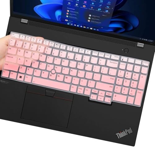 Keyboard Cover for Lenovo ThinkPad E16 L16 P16 P16v (Gen 2/Gen 1) / T16 P16s (Gen 3/Gen 2/Gen 1) 16 inch, Thinkpad L15 Gen 4/3 15.6 inch (Not Fit Thinkpad Z16,L15 Gen 2/1)-OmbrePink - color: OPink