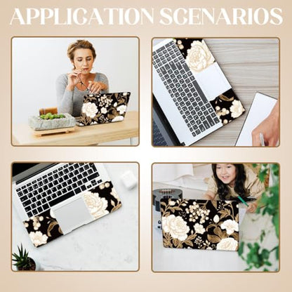 SUPERDANT Laptop Skin Sticker Flower Laptop Decals Personalized Universal Notebook Computer Wrap Vinyl Skin Stickers Cover Art Decal Removable 12-15.6 Inch Waterproof Gifts Black White - color: Black+White