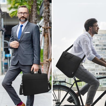 TECOOL Laptop Bag 17 17.3 Inch, Waterproof Laptop Case Sleeve Messenger Bag | Briefcase with Shoulder Strap for 17 17.3 Inch Lenovo HP Dell Acer ASUS Notebook Computer Carrying Case,Black - color: Black, size: 17-17.3 Inch