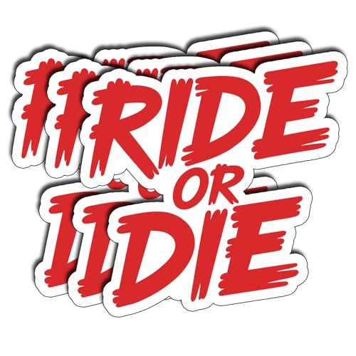 (3Pcs) Ride Or Die Sticker Car Lover Quote Biker Vinyl Decal Bold Typography Street Style Gifts Matching Stickers Motivational Saying Adventure Travel Car Decal. Size 3" x 2.8" - color: Ride Or Die