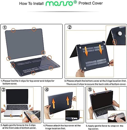 MOSISO Compatible with MacBook Air 13 inch Case 2022 2021 2020 2019 2018 Release A2337 M1 A2179 A1932 Touch ID, Plastic Hard Shell Cover Compatible with MacBook Air 13.3 inch Case, Beige - color: Beige