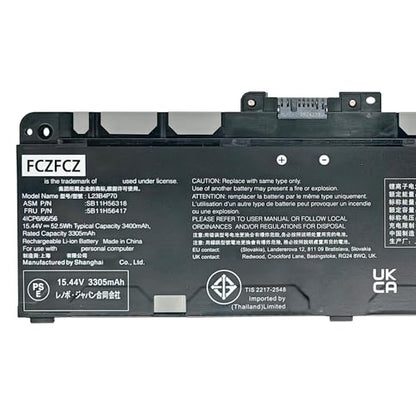 L23B4P70 Battery 52.5Wh 3400mAh Replacement for Lenovo Thinkpad T14 Gen 6 / Gen 5 / ThinkPad P14s Gen 5/6 21ME Series 5B11H56417 L23D4P71 L23C4P73 L23M4P72 SB11H56316 5B11H56415 15.48V 4-Cell