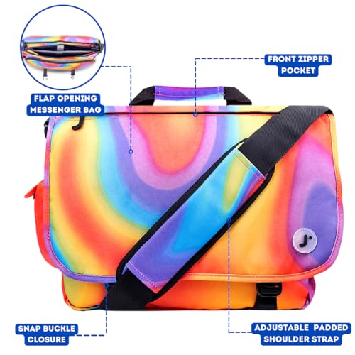 J World New York Thomas Laptop Messenger Bag for Women & Men. Kids Computer Bookbag - color: Heat