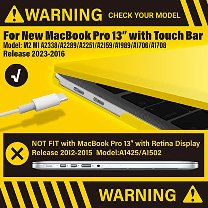 IBENZER Compatible with MacBook Pro 13 Inch Case M2 M1 2026 2025 2024 2023 2022 A2338 A2289 A2251 A2159 A1989 A1706 A1708, Hard Shell Case & Keyboard Cover for Mac Pro 13, Yellow, T13YW+1 - color: Yellow