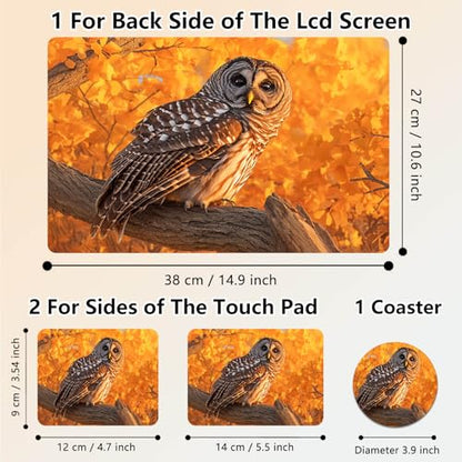 Laptop Skin Sticker Decal 15.6 Inch,12 13 13.3 14 15 15.6 in Laptop Netbook Skins for Notebook,Art Decal Removable Waterproof Scratch Resistant,Universal Vinyl Cover,Cute Owl Autumn - color: Cute Owl Autumn