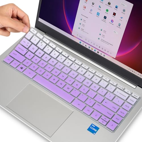 Keyboard Cover for 2023 14" HP Envy 2-in-1 14t-es000 14-es0013dx 14-es0033dx, HP 14" Laptop 14-ep 14-em 14t-ep000 14z-em000 14-ep000 14-ep0097nr 14-ep0145cl 14-em0047nr Keyboard Skin Protector - color: Ombre Purple