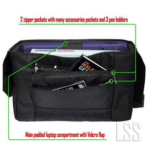 LSS 15” 15.6 inch Laptop Padded Compartment Shoulder Messenger Bag, Carrying Case for 14" 15" 15.6" & Smaller Size Notebook - color: Earth and Moon Eclipse, size: 15 inch