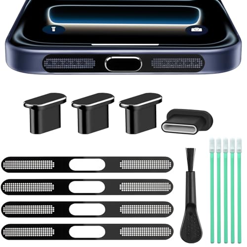 USB C Dust Plug Port Cover, Speaker Protection Cover for iPhone 17 Pro Max | Aluminum Type C Charging Port Cover, Phone Accessories Compatible with iPhone 17 Pro Max, Black - color: Black, size: for iPhone 17 Pro Max