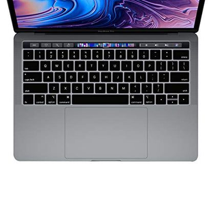 ProElife Premium Ultra Thin Silicone Keyboard Protector Cover Skin for MacBook Pro with Touch Bar 13-inch 15-inch (Model A1706, A1707, A1989, A1990, A2159) (2016 2017 2018 2019 Released) (Black) | Black, Ultra-Thin (0.26 mm), Silicone Protective Skin, Dus
