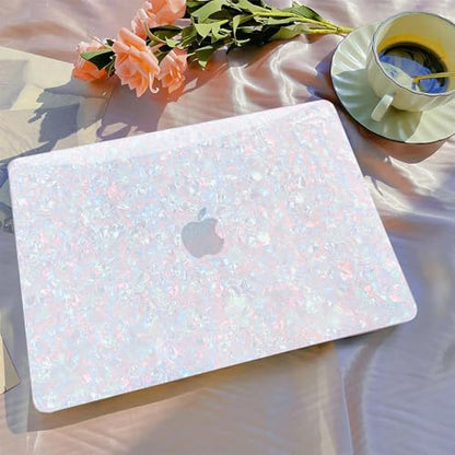 BELKA for MacBook Pro 13 inch Case M2 M1 2025 2024 2023 2022 2021-2016 | Model A2338 A2251 A2289 A2159 A1989 A1708 A1706, Plastic Hard Shell Case with Keyboard Cover & Screen Protector, Shiny Pearl - color: Shiny Pearl