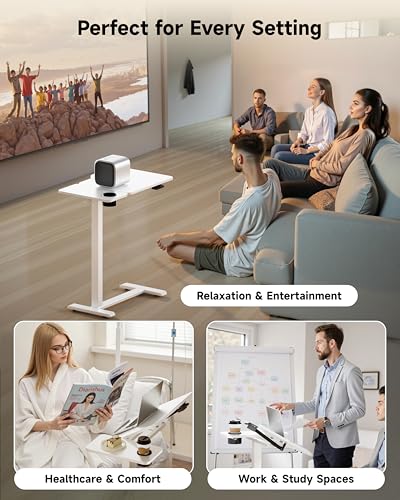 BZIUM Overbed Bedside Table with Hidden Wheels, Adjustable Medical Tilt Top Hospital Bed Table Over The Bed, Rolling Desk Mobile Standing Desk (31.5x15.8, White) - color: White, size: 31.5x15.8 Inch