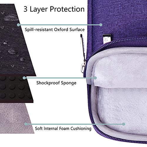 Voova Laptop Sleeve Carrying Case 15.6 16 Inch,Slim Computer Cover Bag Compatible with MacBook Pro 15/16, Dell xps 15,15-16 Inch HP Dell Asus Acer Laptop, Purple - color: Purple, size: 15.6-16 Inch