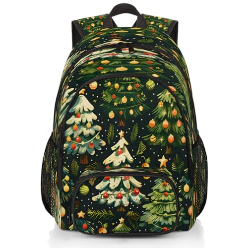 Merry Christmas Laptop Backpack for Women Men, 18.3 Inch Travel Work Backpacks, Christmas Tree Waterproof Computer Casual Daypack Nurse Teacher Bags - color: Multicolor 3