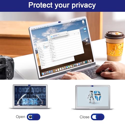 5 Pcs Webcam Cover Slide Camera Privacy Cover Ultra Thin Laptop Webcam for Office Computer Tablet and Desktop Use(Dark Blue) - color: Dark Blue