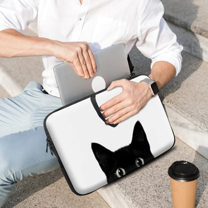 14 15 15.4 15.6 inch Laptop Handle Bag Computer Bag, Pouch Holder Notebook Sleeve Cover Soft Case Compatible for Dell,Lenovo,Toshiba HP, Asus Notebook-Cute Black Cat - color: Cute Black Cat