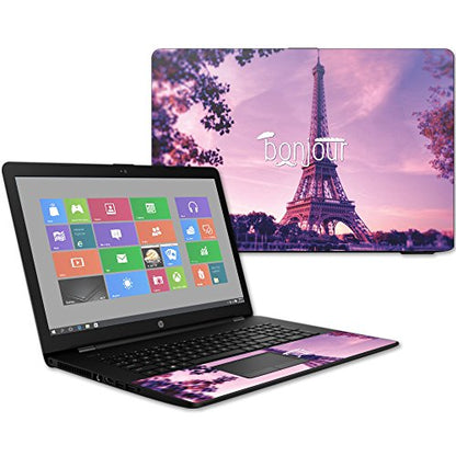 MightySkins Skin Compatible with HP 17t Laptop 17.3" (2017) - Bonjour | Protective, Durable, and Unique Vinyl Decal wrap Cover | Easy to Apply, Remove, and Change Styles | Made in The USA - color: Bonjour