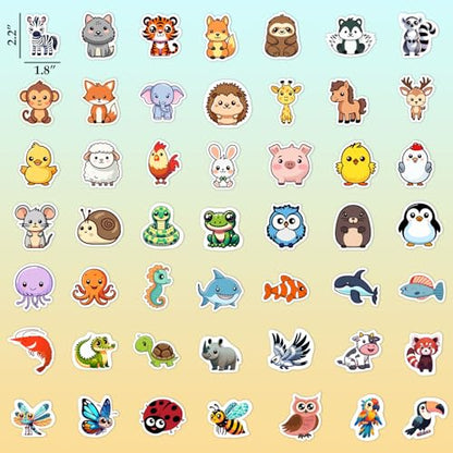 RINOLY 100 PCS Water Bottle Stickers for Kids,Waterproof Vinyl Animal Stickers for Kids,Skateboard,Laptop Stickers for Girls Boys Classroom Prizes | Vinyl Stickers Kids Girls Boys,Back to School,Classroom Prizes,Party Favors,Christmas Stocking Stuffers,Ea