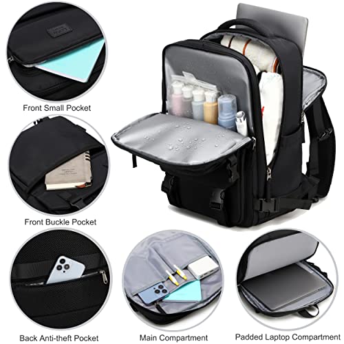 LXYGD Travel Laptop Backpack, Business Work Backpacks Large College Bookbag for Women Men Water Resistant Daypack Airline Approved Gym Bag Fits 17 Inch Notebook & Laptops - Black - color: Black