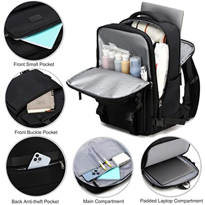 LXYGD Travel Laptop Backpack, Business Work Backpacks Large College Bookbag for Women Men Water Resistant Daypack Airline Approved Gym Bag Fits 17 Inch Notebook & Laptops - Black - color: Black