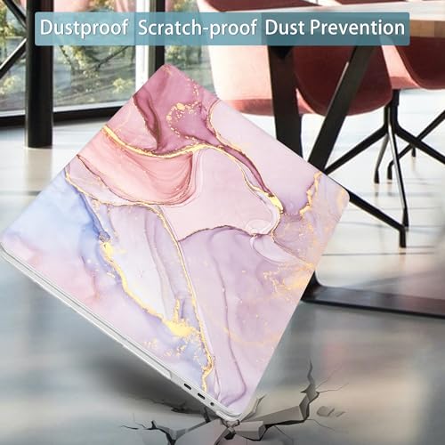Mektron Case for MacBook Pro 16 inch A2141, Pink Marble Clear Hard Shell Cover 2020 2019 Pro 16-inch with Touch bar & Touch ID w/Keyboard Cover Skin Screen Protector Dust Plug - color: Pink Marble