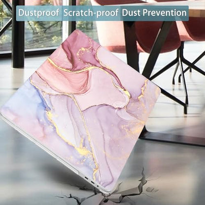 Mektron Case for MacBook Pro 16 inch A2141, Pink Marble Clear Hard Shell Cover 2020 2019 Pro 16-inch with Touch bar & Touch ID w/Keyboard Cover Skin Screen Protector Dust Plug - color: Pink Marble