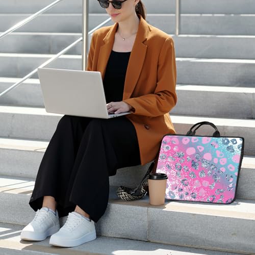 Laptop Bag,14 15 15.6 inch Laptop Case Sleeve,Computer Sleeve with Handle for Women Men,Carrying Case for MacBook,Dell,Lenovo,Notebook Computer,Pink Blue Glitter - color: Pink Blue Glitter