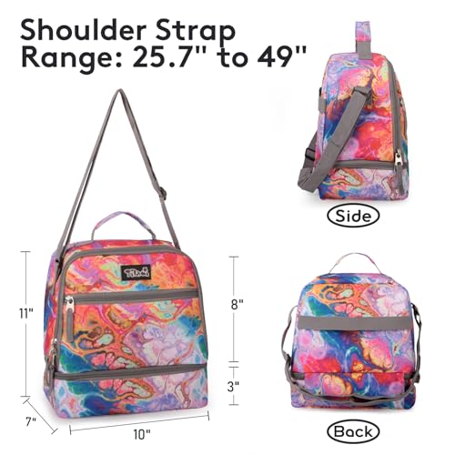 Tilami Rolling Backpack for Kids 19 inch with Lunch Bag Wheeled Laptop Backpack,Dream - color: Dream