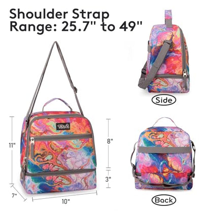 Tilami Rolling Backpack for Kids 19 inch with Lunch Bag Wheeled Laptop Backpack,Dream - color: Dream