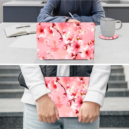 Laptop Skin Sticker Decal 12"-15.6" Universal Laptop/Notebook/Netbook Vinyl - Waterproof Scratch Resistant,Fits HP Dell Lenovo MacBook,2 Free Wrist Pads,Easy Apply & Remove,Cherry Blossom Pink - color: Cherry Blossom Pink