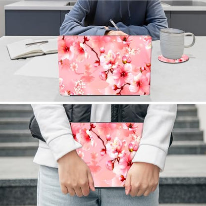 Laptop Skin Sticker Decal 12"-15.6" Universal Laptop/Notebook/Netbook Vinyl - Waterproof Scratch Resistant,Fits HP Dell Lenovo MacBook,2 Free Wrist Pads,Easy Apply & Remove,Cherry Blossom Pink - color: Cherry Blossom Pink